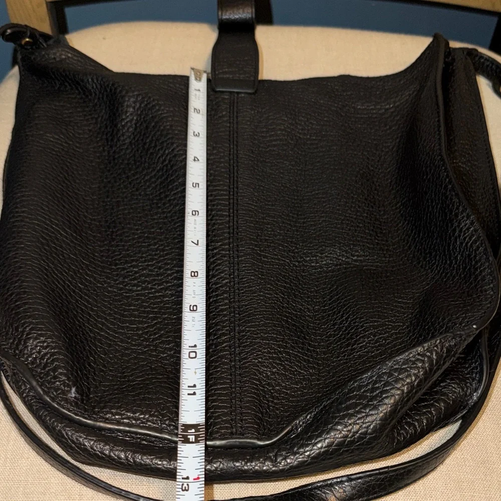 Banana Republic Black Pebbled Leather Hobo Bag